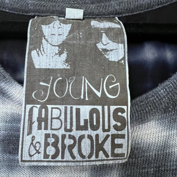 Young Fabulous & Broke Blue Tie Dye Hi-Low Top Small oversized Boho Mixed Media - Picture 2 of 11